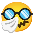faccina che starnutisce + faccina travestita
