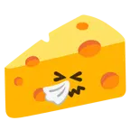 faccina che starnutisce + fetta di formaggio