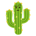 faccina con sopracciglia alzate + cactus