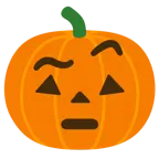 faccina con sopracciglia alzate + zucca di Halloween