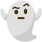 faccina con sopracciglia alzate + fantasma