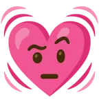 faccina con sopracciglia alzate + cuore che batte