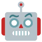 faccina con sopracciglia alzate + faccina di robot