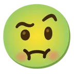 faccina con sopracciglia alzate + faccina nauseata