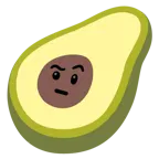 faccina con sopracciglia alzate + avocado
