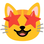 star-struck + cat face