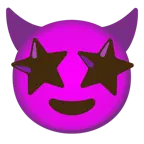 star-struck + smiling face with horns