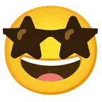 star-struck + smiling face with sunglasses