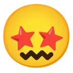 star-struck + confounded face