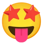 star-struck + face with tongue