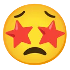 star-struck + worried face