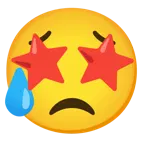 star-struck + sad but relieved face