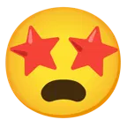 star-struck + frowning face with open mouth