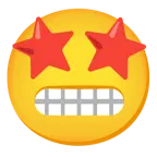 star-struck + grimacing face