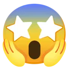 star-struck + face screaming in fear