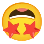 star-struck + upside-down face