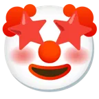 star-struck + clown face