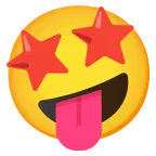 star-struck + zany face