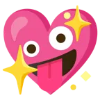 faccina impazzita + cuore che luccica