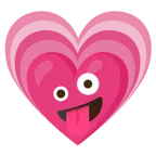 faccina impazzita + cuore che cresce