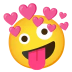 faccina impazzita + cuore con freccia