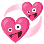 faccina impazzita + cuori che girano