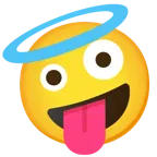 faccina impazzita + faccina con sorriso e aureola