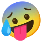 faccina impazzita + faccina sudata in ansia