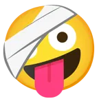 faccina impazzita + faccina con la testa bendata