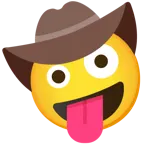 faccina impazzita + faccina con cappello da cowboy