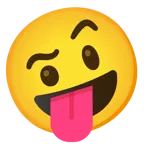 faccina impazzita + faccina con sopracciglia alzate