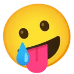 faccina impazzita + faccina sorridente con lacrima