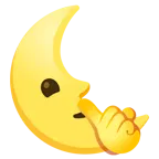 faccina che zittisce + faccina ultimo quarto di luna