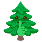 faccina che zittisce + albero sempreverde