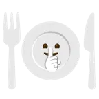 faccina che zittisce + piatto e posate
