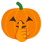 faccina che zittisce + zucca di Halloween