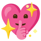 faccina che zittisce + cuore che luccica
