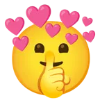 faccina che zittisce + cuore con freccia