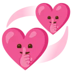 faccina che zittisce + cuori che girano