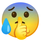faccina che zittisce + faccina sudata in ansia