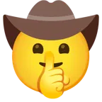 faccina che zittisce + faccina con cappello da cowboy