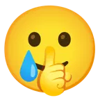 faccina che zittisce + faccina sorridente con lacrima