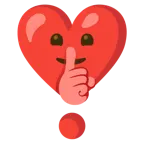 faccina che zittisce + punto esclamativo a cuore
