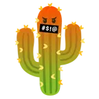 faccina con simboli sulla bocca + cactus