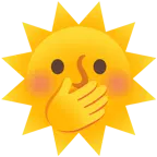 faccina con mano sulla bocca + faccina sole