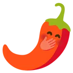 faccina con mano sulla bocca + peperoncino