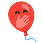 faccina con mano sulla bocca + palloncino