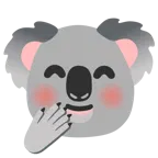 faccina con mano sulla bocca + koala