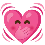 faccina con mano sulla bocca + cuore che batte