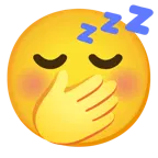 faccina con mano sulla bocca + faccina che dorme